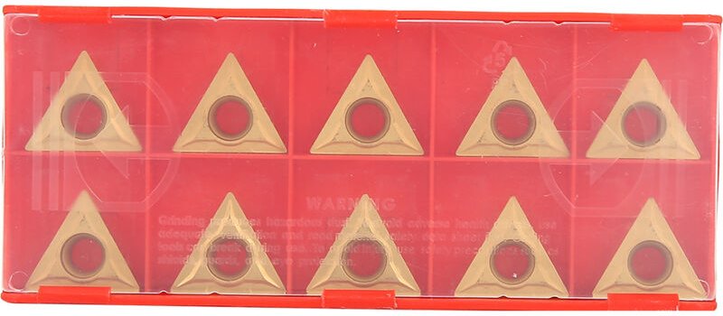 Eosnow TCMT 16T304 Dreieckiges Hartmetall-Drehwerkzeug, Klinge aus Wolframstahl, Gold für die Vorschlichtung