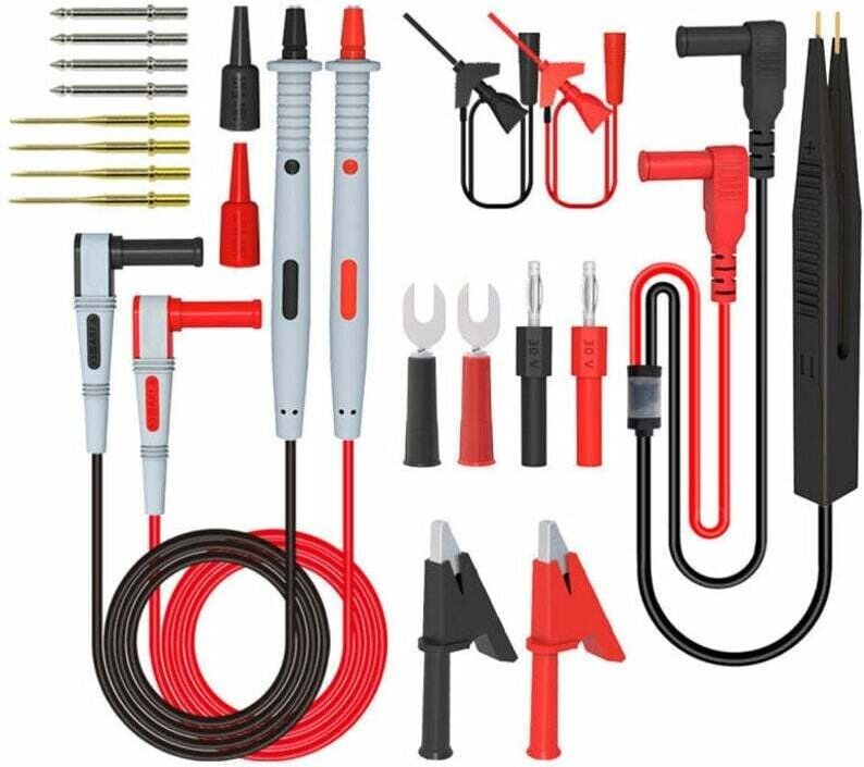 Multimeter-Messleitungssatz – Digitale elektrische Prüfspitzen mit Krokodilklemmen, von DEBUNS