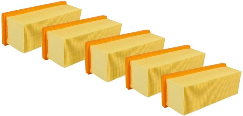 5x Flachfaltenfilter kompatibel mit Kärcher se 6.100, se 6.100 plus, se 5.100 Staubsauger - Filterelement - Vhbw