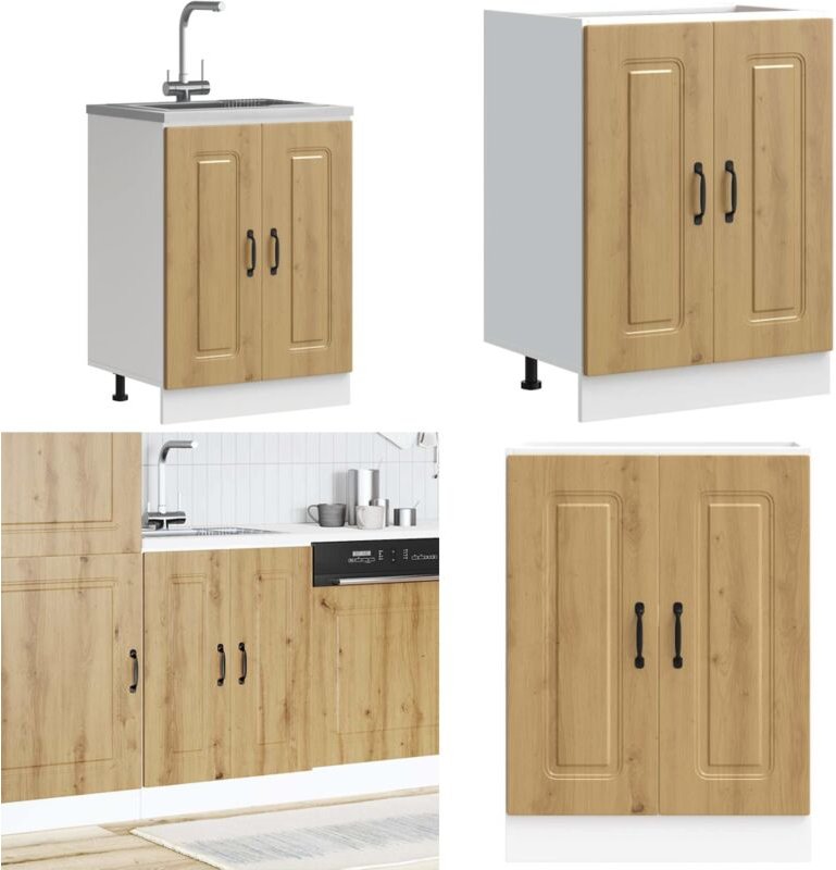 Spülenunterschrank Kalmar Artisan-Eiche 60x46x81,5 cm - Vidaxl