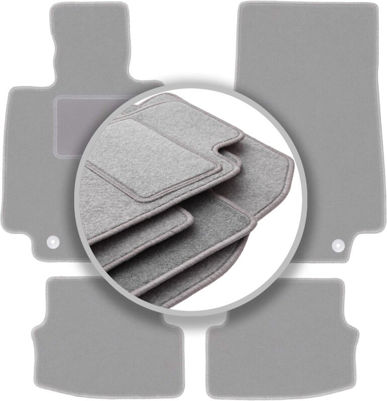 Graue Autofußmatten für: Mercedes C W205 Coupé, Cabrio (2015-)