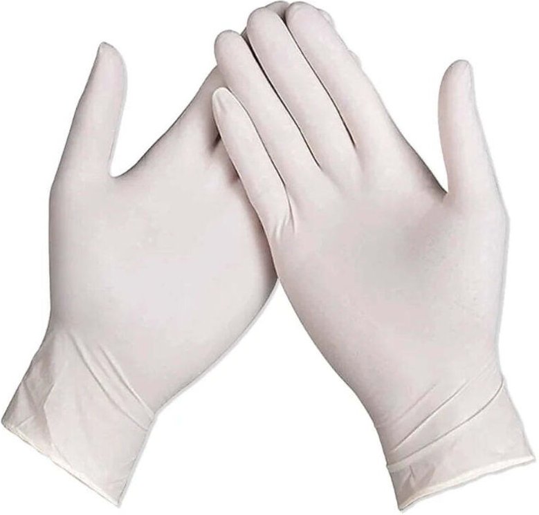 Master gloves packung mit 100 gepuderten latex einweghandschuhen - groe l