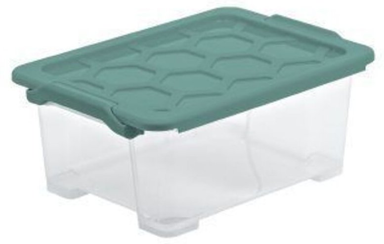 Aufbewahrungsbox evo Safe inkl. Deckel 11 l Mistletoe grün Boxen - Rotho