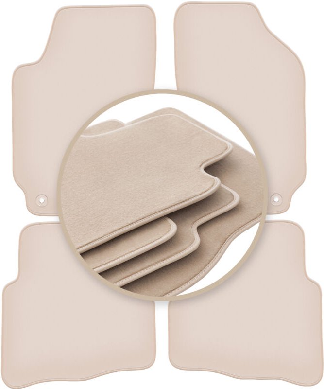 Beige PREMIUM-Matten für: Skoda Fabia I Fließheck, Limousine, Kombi 1999-2007