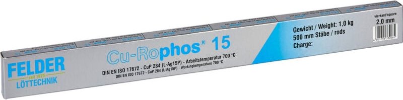 Felder "Cu-Rophos 15" Lötzinn Stange CuP 284 1 kg 2 mm