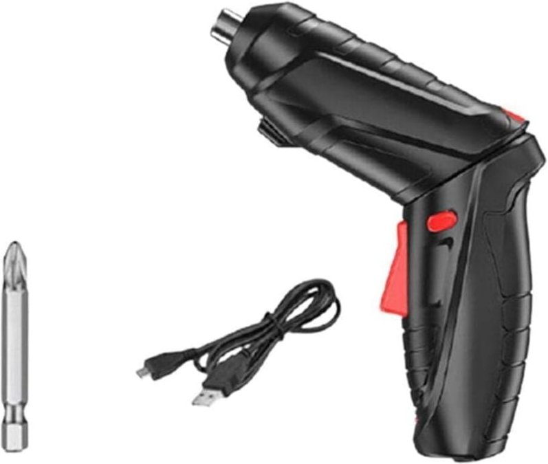 Aougo - 1 wiederaufladbarer Akkuschrauber mit Bits und LED-Licht