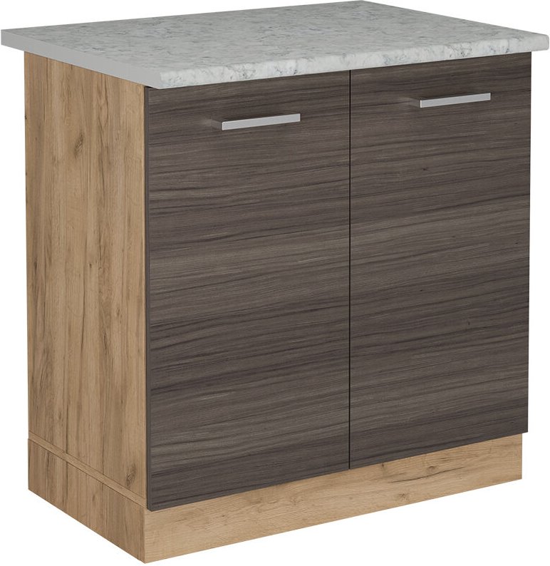 Vicco - Küchenunterschrank R-Line, Edelgrau, 80 cm ap Marmor