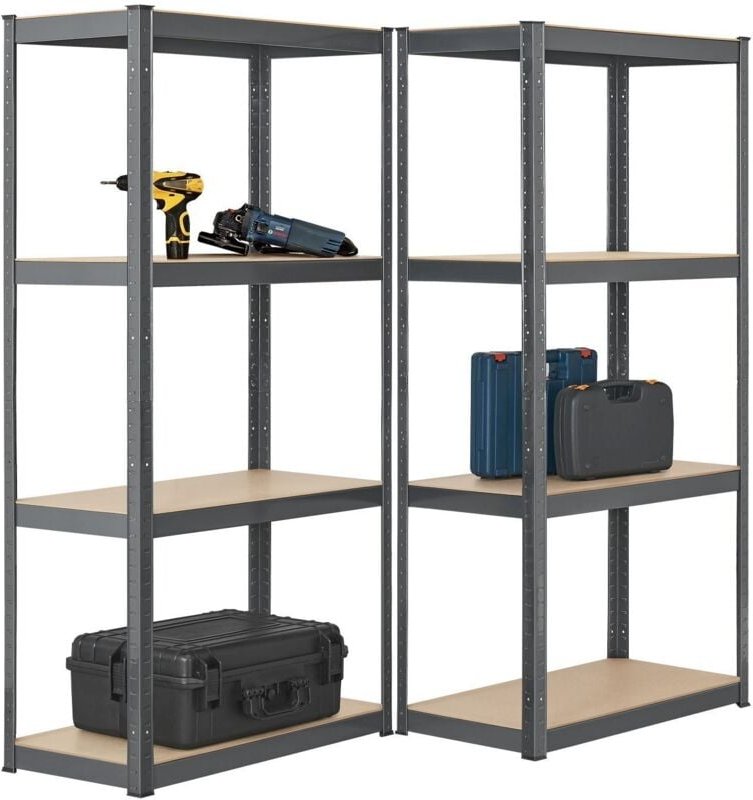 Thumbnail - Lagerregal Easy 2er Set - Schwerlastregal 160x80x40 cm - 8 Böden - 640 kg - Metall verzinkt - Regale Kellerregal Metallr...