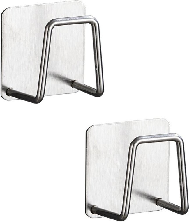 Cyslmuk - 2 Stück selbstklebender Schwammhalter ohne Bohren, Schwammhalter für Küchenspüle, 304 Edelstahl, selbstklebend...