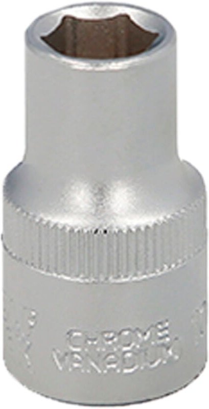 1/2' Sechskant-Steckschlüssel 11 mm. 6-seitiges Profil. Chrom-Vanadium-Stahl, runde Kanten