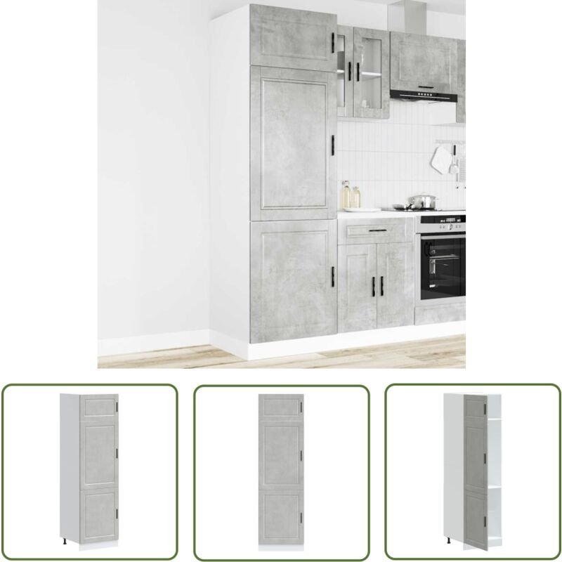 The Living Store - vidaXL Küchenschrank Porto Betongrau Holzwerkstoff