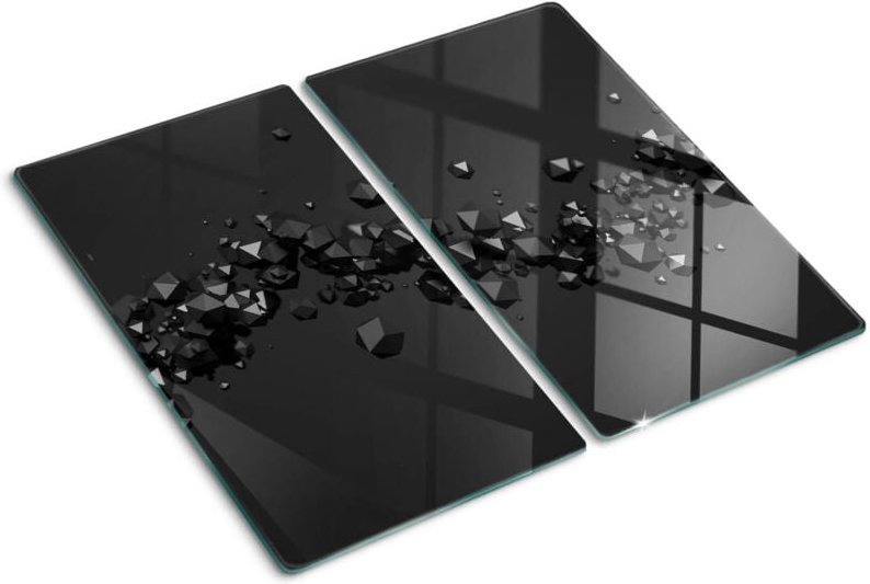 Tulup - Glasschneideplatten - Schneidebrett aus Glas - Herdabdeckplatten - Gehärtetes Glas – 2x30x52 cm (2er Set) - 3D