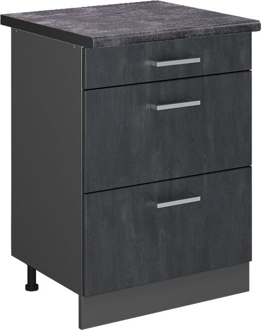 Thumbnail - Vicco - Küchenunterschrank R-Line, Schwarz Beton, 60 cm ap Anthrazit