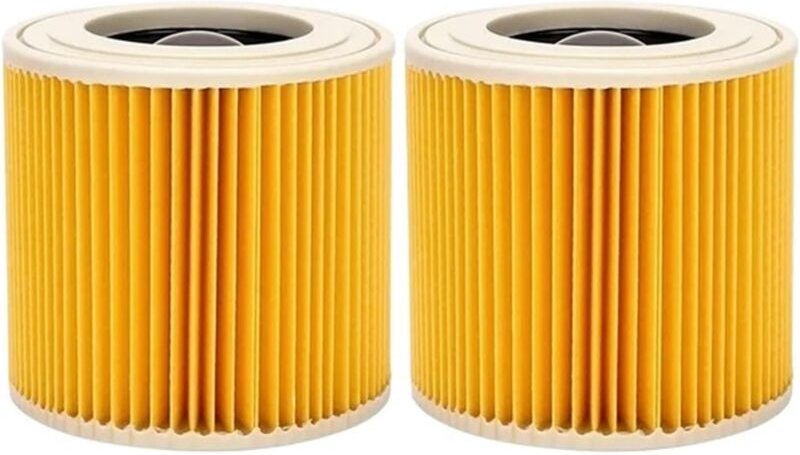 2er Pack Patronenfilter für Kärcher WD3 Premium, WD2, WD3, WD3P, MV2, MV3 - WD3 Filter - Ersatzfilter für Kärcher Staubs...
