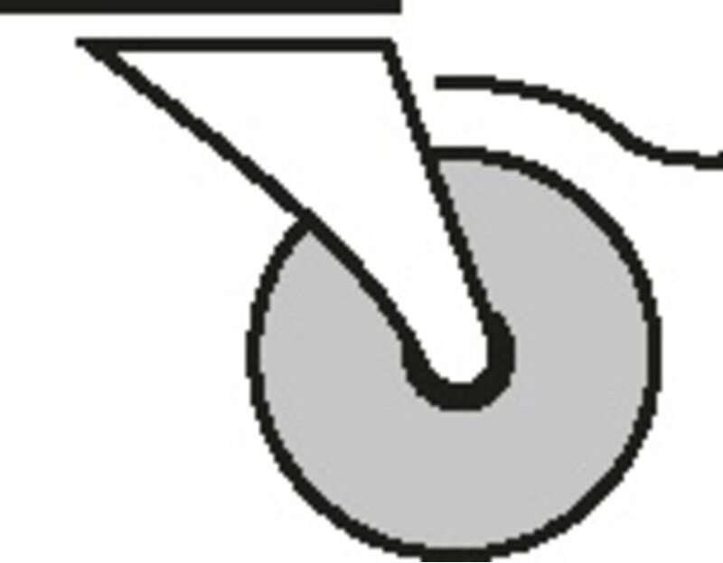 Lenkrolle Fest 150mm Stahlbl Verz Poly lg. r - Bs Rollen