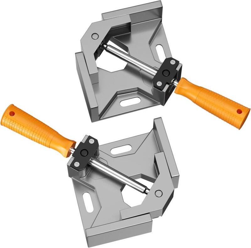 Stück 90-Grad-Winkelklemme, Tischlerwerkzeug, Schraubstock aus Aluminiumlegierung, Winkelklemme mit verstellbarer Schwen...