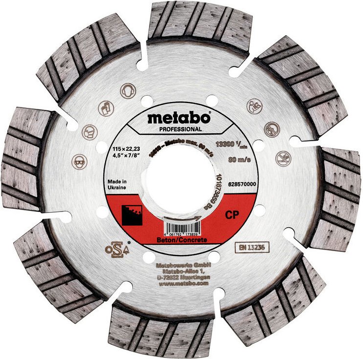 Thumbnail - Metabo - Diamanttrennscheibe 115x22,23mm, 'cp', Beton 'professional' (628570000)