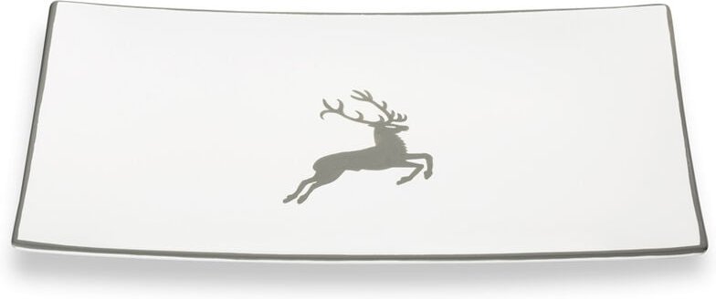 Gmundner Keramik - Grauer Hirsch, Platte rechteckig (30x20cm)