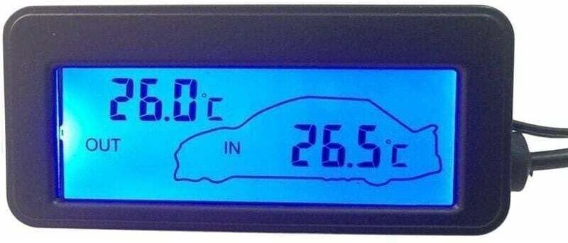 Aiperq - 12V Auto Innen Außen Thermometer Digital Thermometer Auto Thermometer Hintergrundbeleuchtung Mini lcd Thermomet...