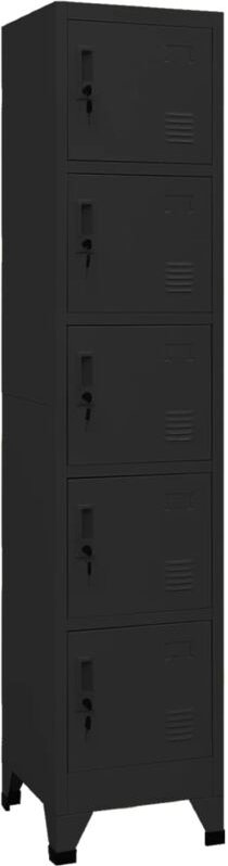 Schließfachschrank Schwarz 38x40x180 cm Stahl Vidaxl