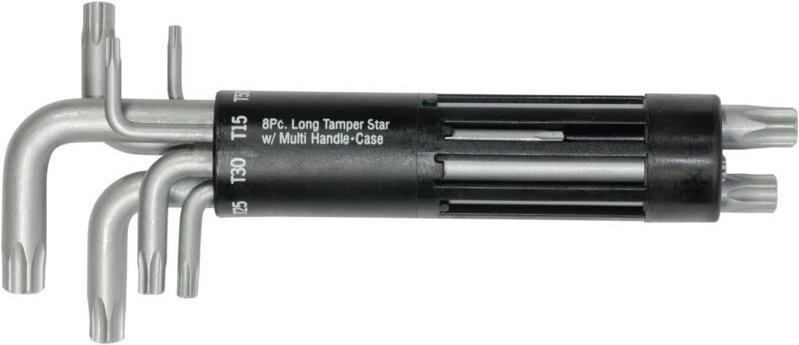 04484L Winkelschlüssel mit Stirnlochbohrung 8 tlg. t 10 - t 50 - Sw-stahl