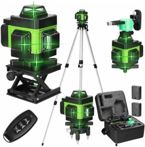 Jalleria Multifunktionales 4D-Laser-Nivelliergerät mit 16 Linien, 3°, selbstnivellierende Maschine, wiederaufladbares US...
