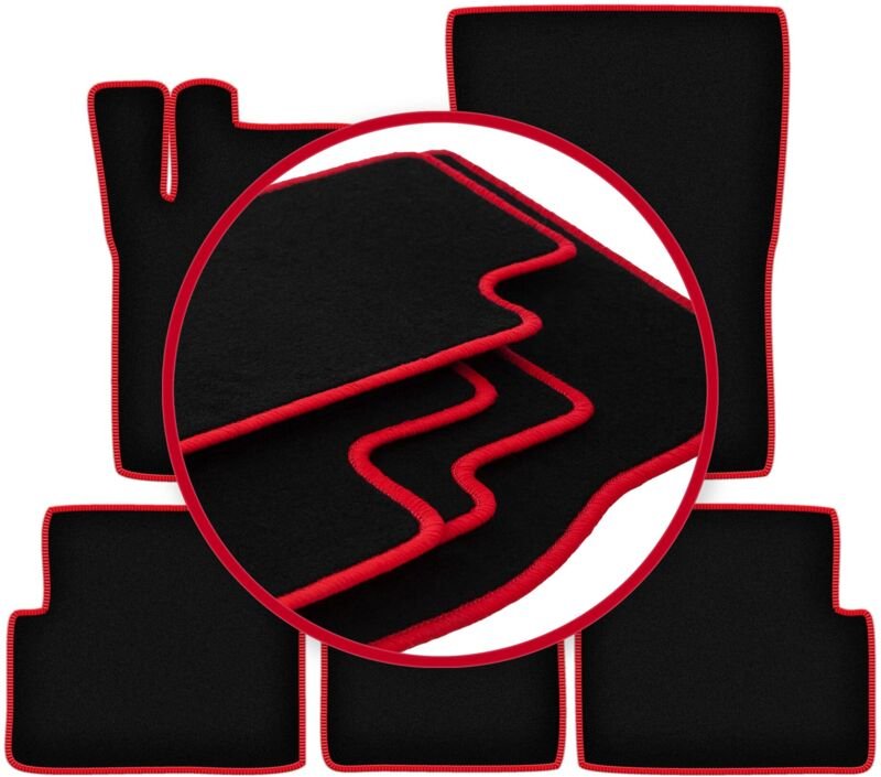 CARLUX-RED Autofußmatten für: Mercedes G W463 Lang Geländewagen (2008-2018)