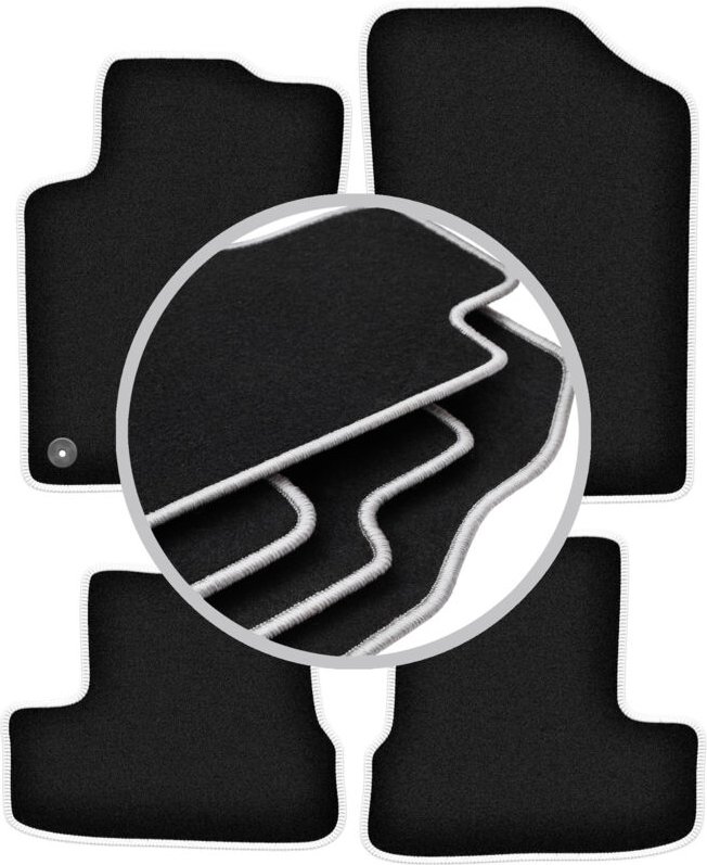 CARLUX-SILVER Autofußmatten für: Peugeot 207CC Coupé, Cabrio (2006-2012)