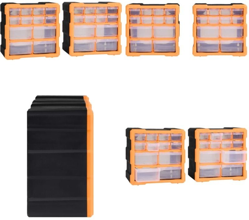 Multi-Schubladen-Organizer 2 Stk. 12 Schubladen 26,5x16x26 cm - Multi-Schubladen-Organizer - Werkzeug-Organizer - Home &...