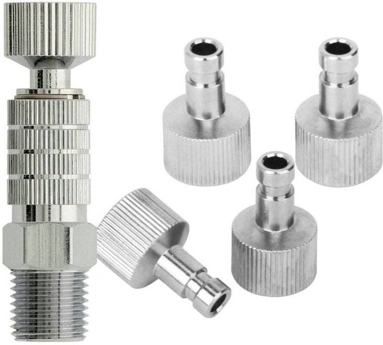 1Set Airbrush Quick Disconnect Coupler Fitting Adapter mit 4 Fittings 1/8 Part Air Horse Connector