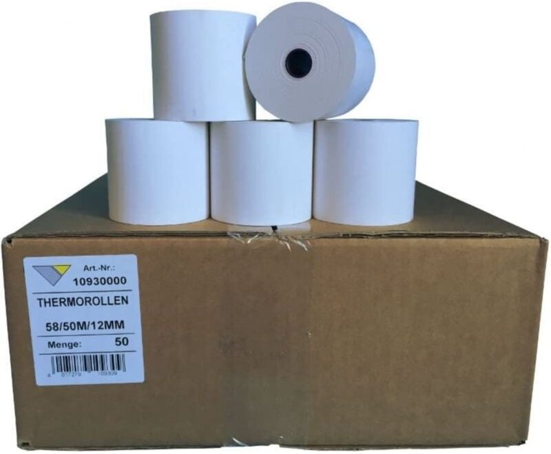 Bonrollen thermorolle 58x62x12mm weiss bpa-frei Laenge ca. 50m 55g Sharp ERA220