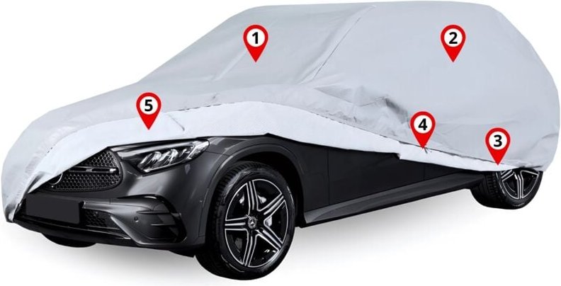 Autoabdeckung für Kombi L1 455-480 Autoplane Exklusiv SOFT Gurte