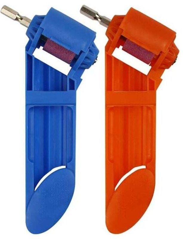 2 Stück Bohrerschärfer, Korund-Bohrerschärfer, tragbares Bohrer-Schärfwerkzeug, aus hochwertigem ABS-Kunststoff und brau...