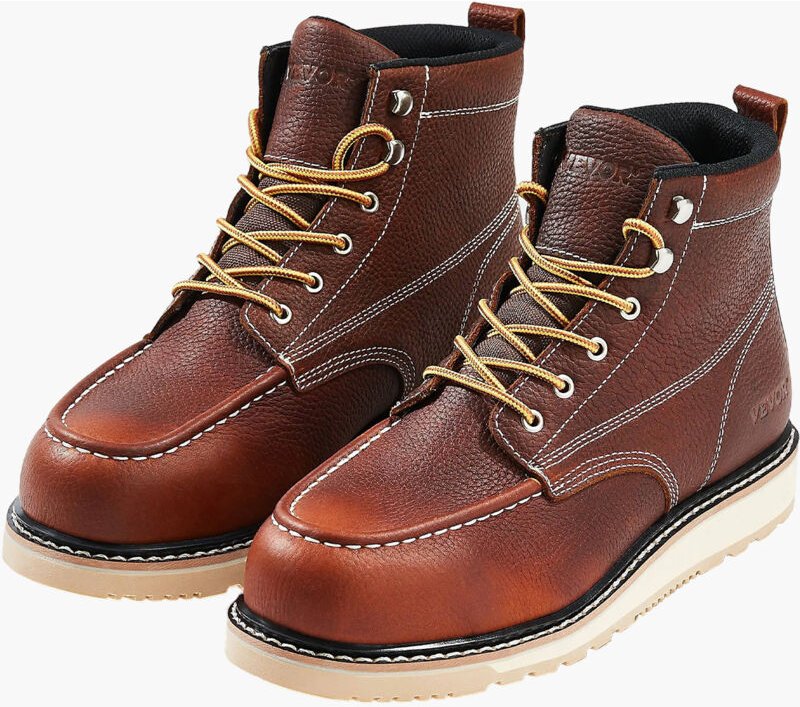 Arbeitsstiefel mit Stahlkappe, US-Größe 8,5, Arbeitsschuhe für Herren, rutschfeste Sicherheitsschuhe, leichte und atmung...