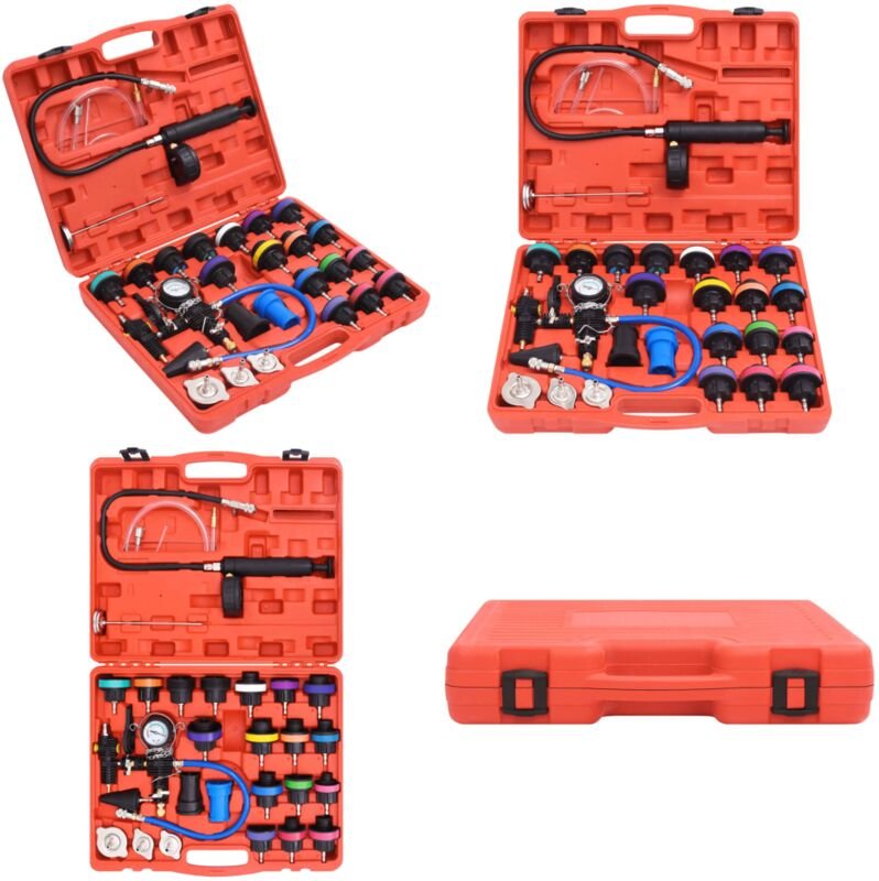 Thumbnail - 28-tlg. Drucktester Werkzeugset für Kühlsysteme - Kühlsystemprüfung - Kühlerdiagnose - Leckortung - Motorölwechsel - Aut...