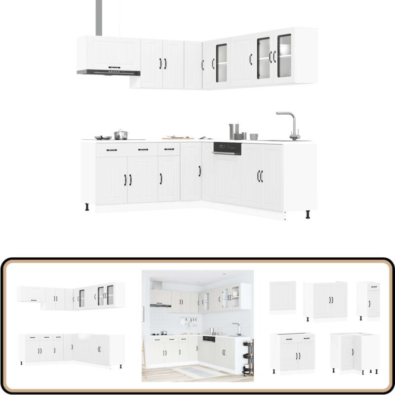11-tlg. Küchenschrank-Set Lucca Weiß Holzwerkstoff - Vidaxl