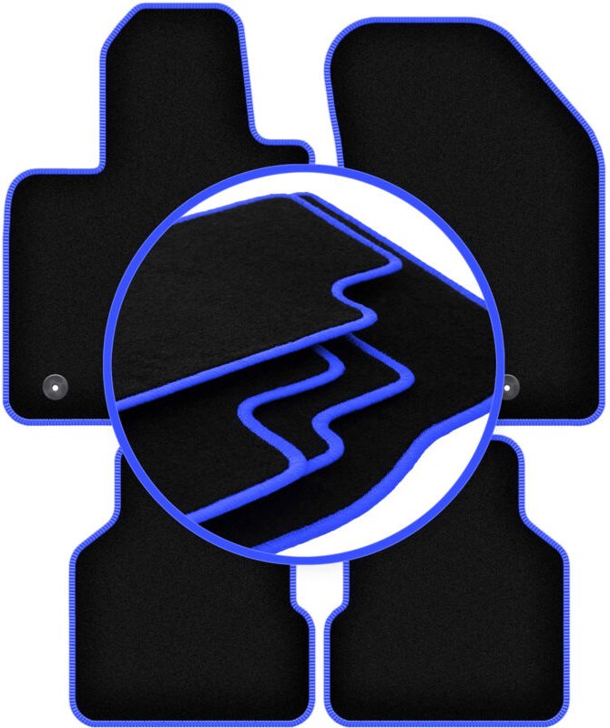 CARLUX-BLUE Autofußmatten für: Jeep Compass II MP SUV (2017-)