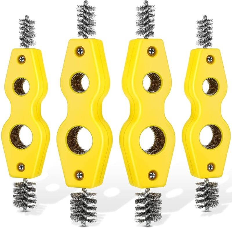 Thumbnail - Kupferrohr-Reinigungsbürste, 4er-Set, 4-in-1-Kupferrohrbürste, reinigt innen und außen, Gewindereiniger, Klempnerbürste,...