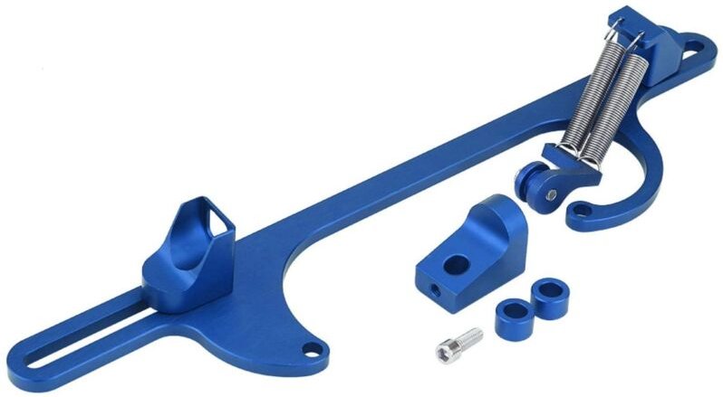 Gashalterung, Billet Aluminium Gaszug Vergaserhalterung Passend für Vergaser der Serien Holley 4150 und 4160(Blau) - Ej....