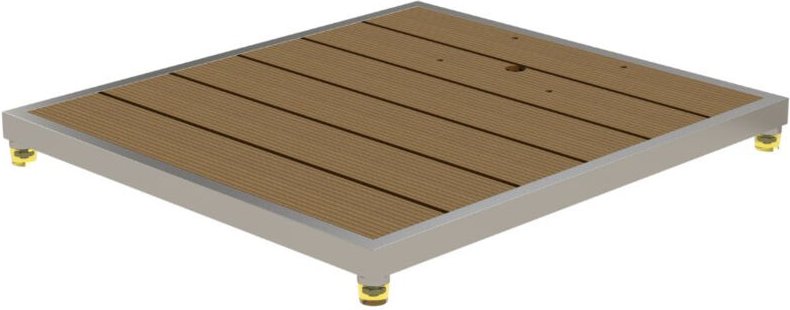 Eichenwald Modell 70 WPC Plattform für Glasdusche Tonga hellbraun