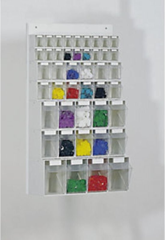 Lockweiler Klarsichtmagazin mit Holzrückwand H 960 x B 600 x T 185 mm weiß - 1564413