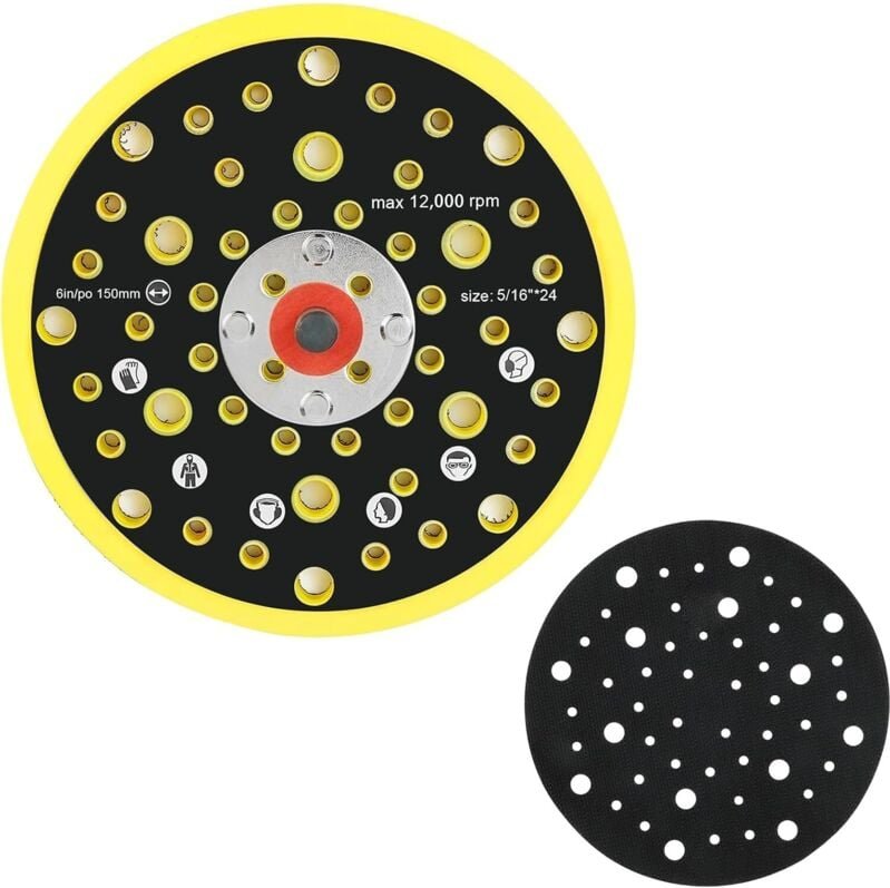 Zoll 52 Löcher Schleifpad Kompatibel mit Mirka Deros Abranet Orbital - 150 mm Schleifpad-Scheibenschleifer-Set 5/16 Gewi...