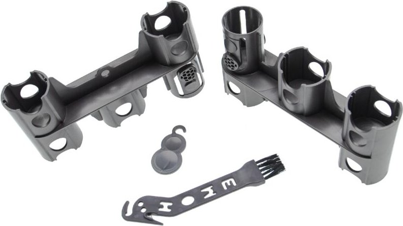 2x Zubehörhalter kompatibel mit Dyson V10, V11, V7, V8 Staubsauger-Zubehörteile - Halterung mit Reinigungsbürste, Grau -...