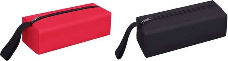 Thumbnail - Schwarze + rote leere Werkzeugtasche, 25 cm langes, wasserdichtes Nylon-Canvas-Reißverschlusspaket, kleine Werkzeugtasch...
