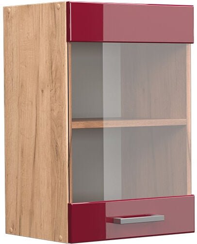 Vicco - Küchenglasschrank R-Line, Bordeaux Hochglanz, 40 cm