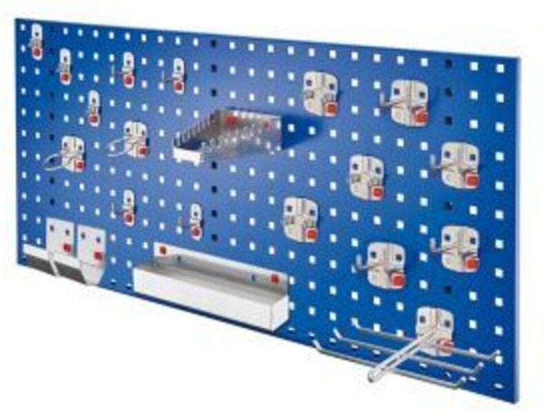 Kappes ®RasterPlan by ABAX Einsteigerset 7 1x Lochplatte 1000x450mm 1x Werkzeughaltersortiment 21-teilig Enzianblau RAL ...