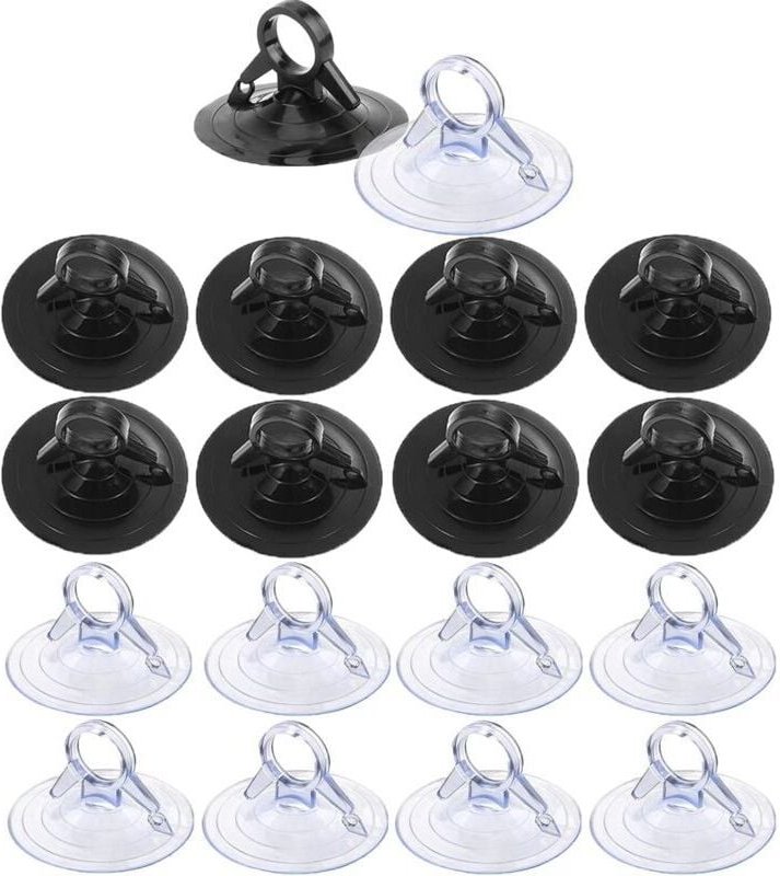 Thumbnail - ZVD - Ventouse 45mm,60 Pièces Ventouse Noire et Transparente,Ventouse de Voiture sans Crochet Forte Adhérence Ventouse N...