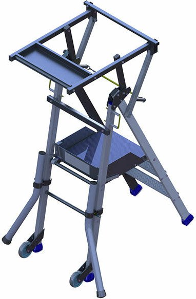 Matisère - Profi Stehleiter 2 Stufen - Maximale Arbeitshöhe 2.50m - PIRL2RM/STO