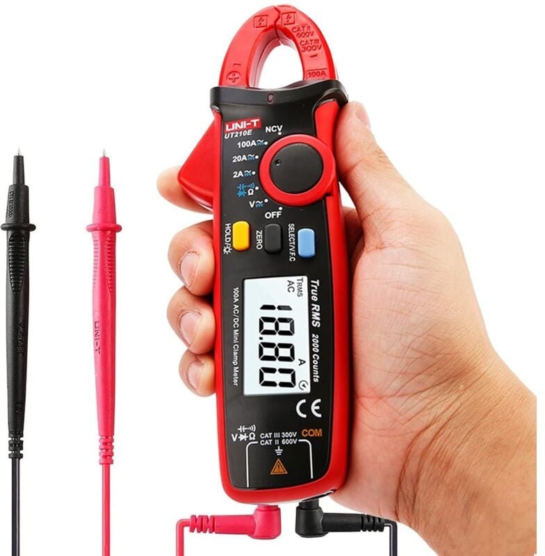 Tragbares Mini-Digital-Strommesszangenmessgerät mit Echteffektivwert für AC/DC, Widerstands- und Kapazitätstester
