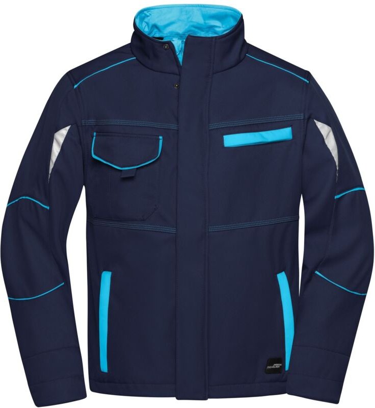 James&nicholson - Wind- und Wasserfeste Softshelljacke JN851 Gr. s navy/turquoise